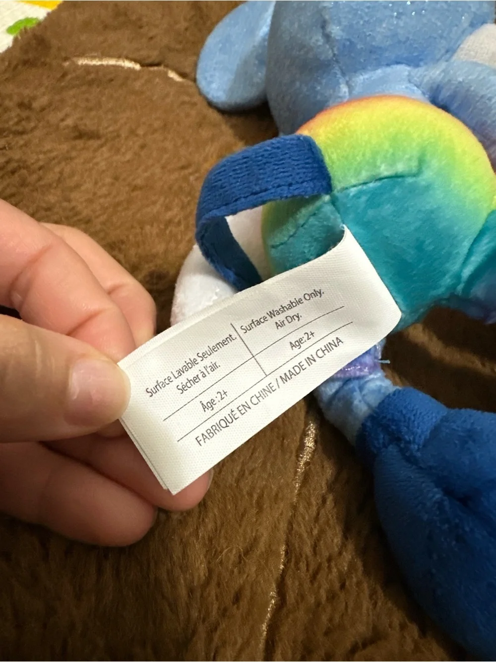 Disney Blue Mickey Plush with Rainbow Shorts